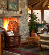 Cozy Fireplace in the Great Room of El Portal Sedona Hotel