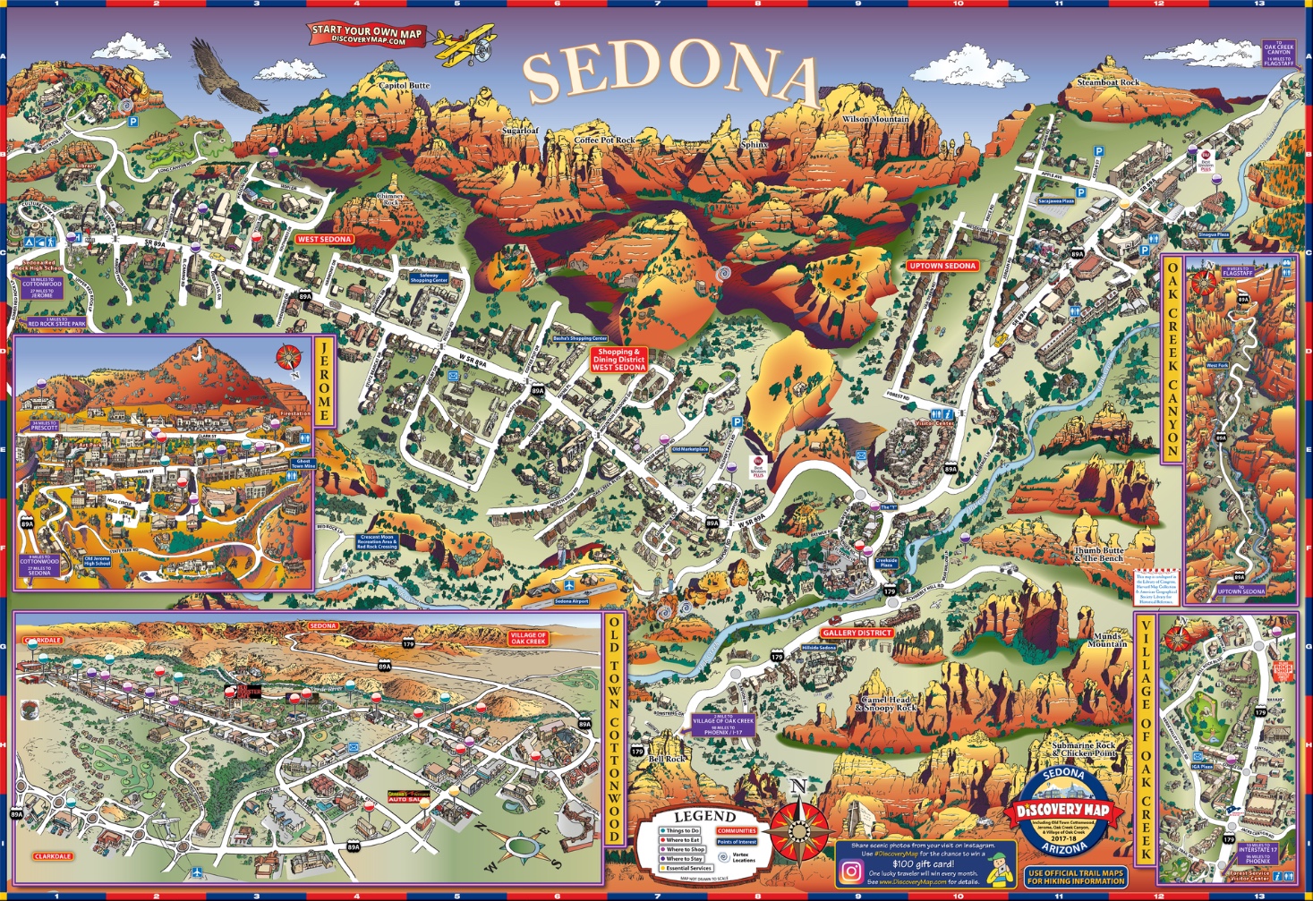Interactive Map of Sedona - click map to view - El Portal Sedona Hotel