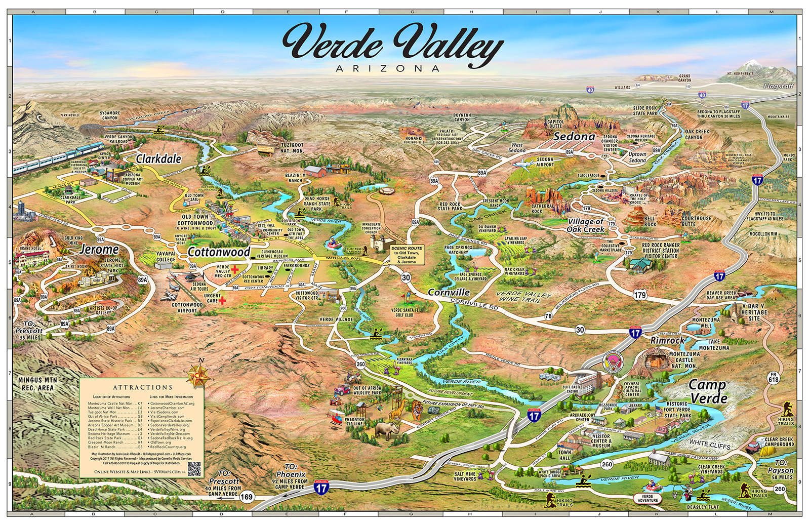 Map of the Verde Valley Arizona - El Portal Sedona Hotel